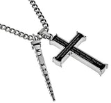 Black Cross Nail Necklace