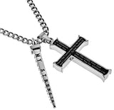Black Cross Nail Necklace