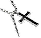 Black Cross Nail Necklace