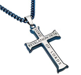 Blue Iron Cross Necklace