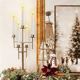 Freestanding Antique Iron Candelabra, Set of Two