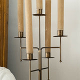 Freestanding Antique Iron Candelabra, Set of Two