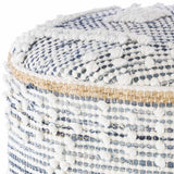 Coombabah Blue and White Cylinder Pouf - Ocean Monroe