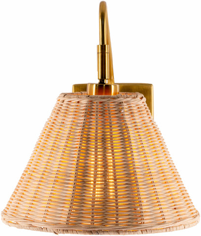 Gabas Gold Iron Rattan Wall Sconces - Ocean Monroe