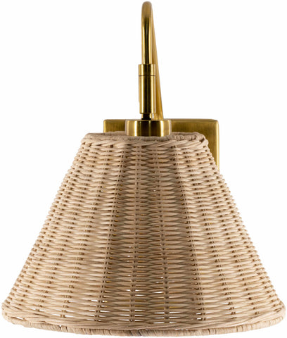 Gabas Gold Iron Rattan Wall Sconces - Ocean Monroe