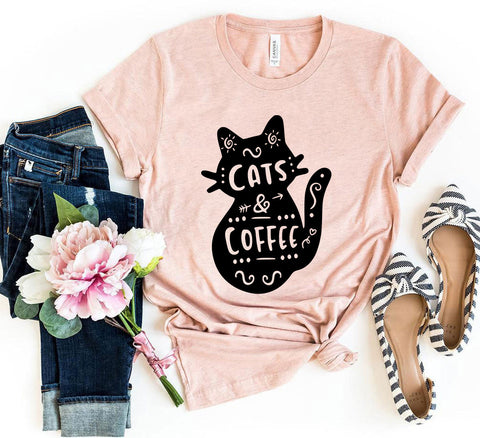 Cat And Coffee T-Shirt - Ocean Monroe