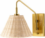 Gabas Gold Iron Rattan Wall Sconces - Ocean Monroe
