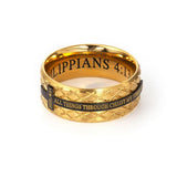 Gold Diamond Back Cross Ring