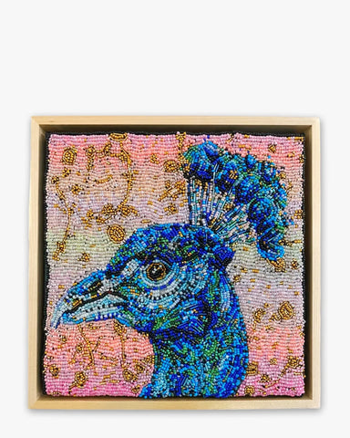 Golden Hour Peacock ( Fully Beaded Artwork ) - Ocean Monroe