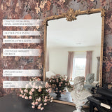 Ornate Golden Floral Rectangular Mirror