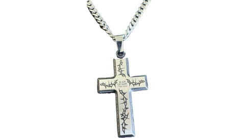 Black Thorn Cross Necklace