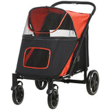 One-Click Foldable Stroller for Large Medium Small Dogs, Pet, Cats with Storage