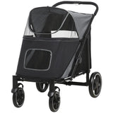 One-Click Foldable Stroller for Large Medium Small Dogs, Pet, Cats with Storage