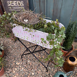 Outdoor Floral Oval Metal Plant Stand