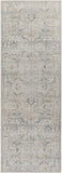 Marlene Damask Off White & Blue Area Rug