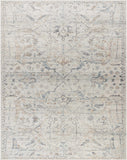 Marlene Damask Off White & Blue Area Rug