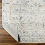 Marlene Damask Off White & Blue Area Rug