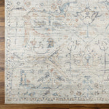 Marlene Damask Off White & Blue Area Rug