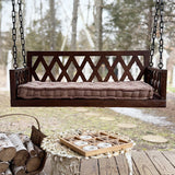 Brown Porch Swing with Cushion