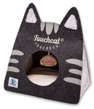 Touchcat ® 'Kitty Ears' Travel On-The-Go Folding Designer Fashion Pet Cat Bed House w/ Hanging Teaser Toy