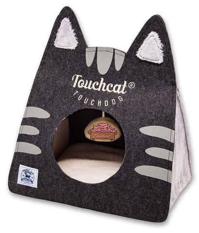 Touchcat ® 'Kitty Ears' Travel On-The-Go Folding Designer Fashion Pet Cat Bed House w/ Hanging Teaser Toy