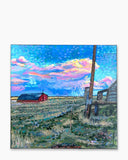 Twilight Sunset Farm - @ sptreuvyn ( Original Painting ) - Ocean Monroe