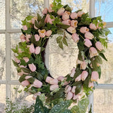 Faux Soft Pink Tulip Wreath