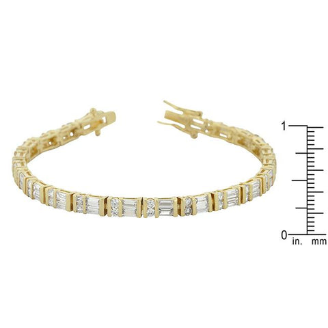 Golden Cubic Zirconia Tennis Bracelet