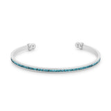 Channel-Set Aqua Cubic Zirconia Cuff