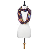 Purple Aria Floral Infinity Scarf