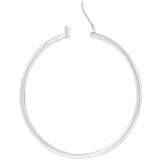 Large Silvertone Finish Hoop Earrings