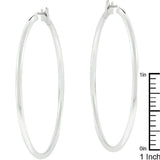 Large Silvertone Finish Hoop Earrings