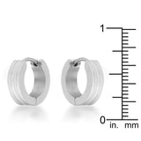Marlene Rhodium Stainless Steel Small Hoop Earrings