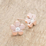 Daisy Rose Gold Flower Stud Earrings