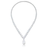 Bejeweled Cubic Zirconia Pear Drop Necklace