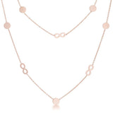 Krystal Rose Gold Stainless Steel Infinity Station Layer Necklace