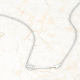 Arianna Rhodium Stainless Steel Arrow Necklace