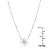 Daisy Rhodium Delicate White Floral Necklace