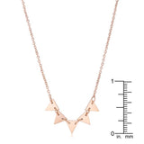 Trisa Rose Gold Stainless Steel Delicate Triangle Set Necklace