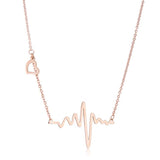 Hana Rose Gold Stainless Steel Delicate Heartbeat Necklace