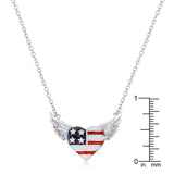 Patriotic Winged Heart Necklace