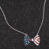 Stars and Stripes Bow Tie Necklace