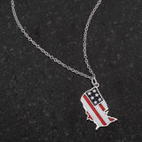 Patriotic U.S. Map Necklace
