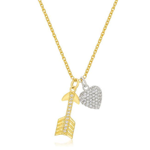 Pave Heart and Arrow Pendant - Ocean Monroe