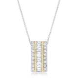 Two-Tone Three Row Hoop Pendant - Ocean Monroe