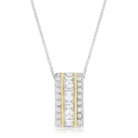 Two-Tone Three Row Hoop Pendant - Ocean Monroe