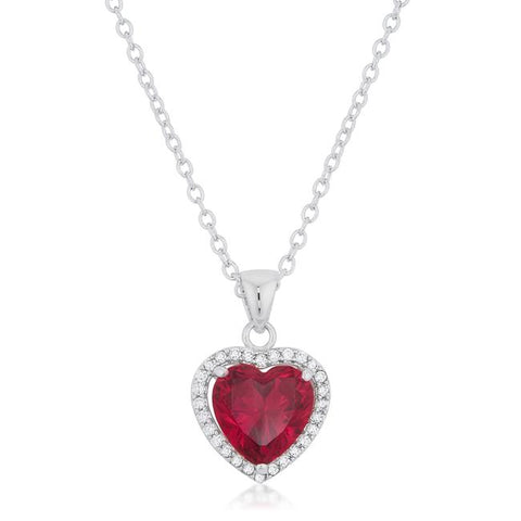 Garnet Red Heart Pendant - Ocean Monroe