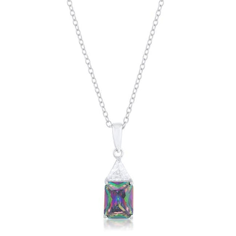 Classic Mystic Cubic Zirconia Sterling Silver Drop Necklace - Ocean Monroe