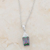 Classic Mystic Cubic Zirconia Sterling Silver Drop Necklace - Ocean Monroe