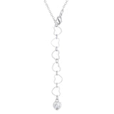 Sweet and Romantic Rhodium Melded CZ Hearts Necklace - Ocean Monroe